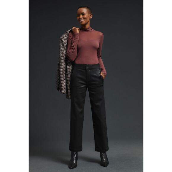 Anthropologie Denim - Anthropologie Paige Nellie High Rise Cropped Wide Leg Coated Jean NWOT 2 Black